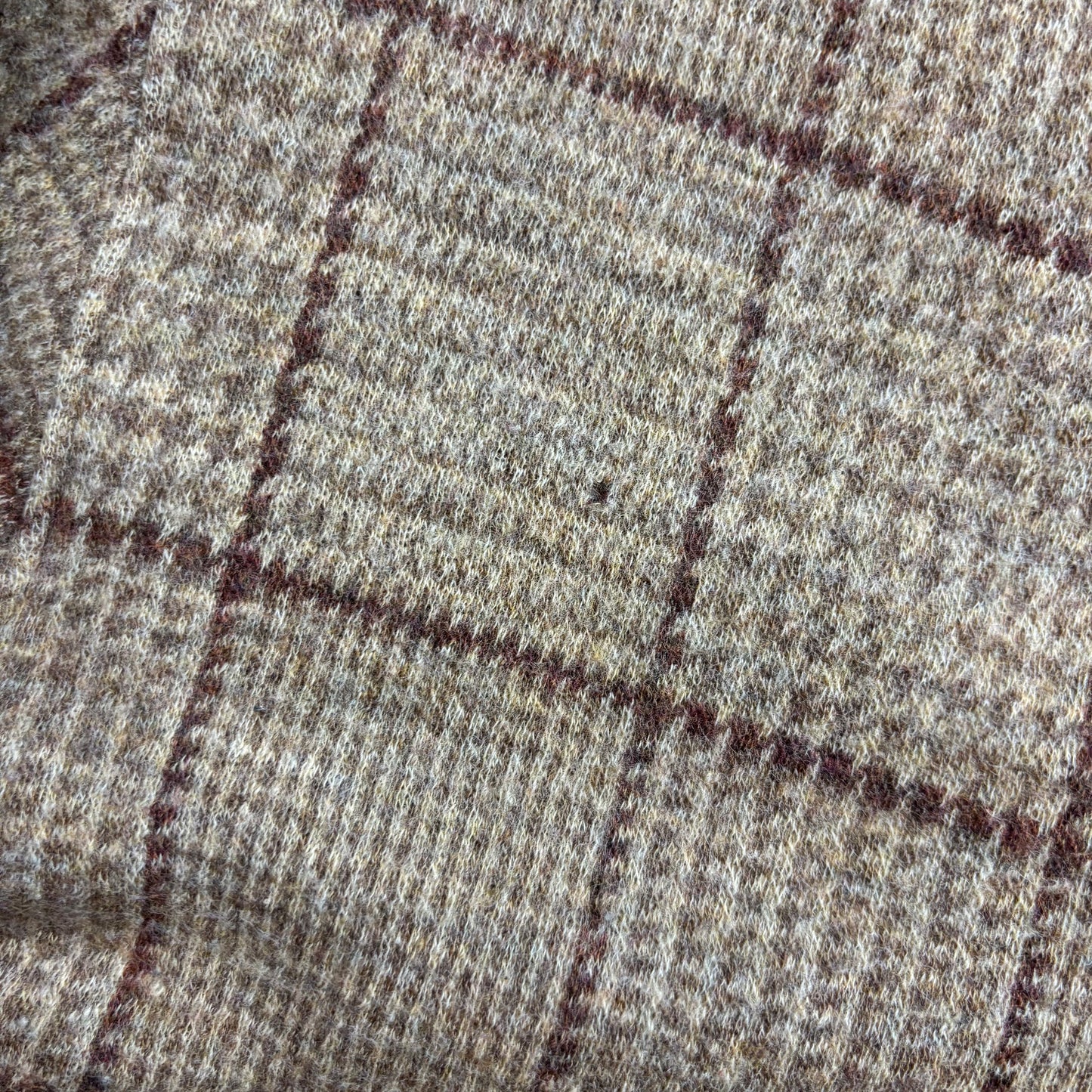 Polo Ralph Lauren Glen Plaid Tweed Brown Shawl Collar Half Norfolk Cardigan (Wool) - M (S)