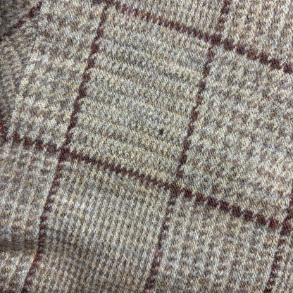 Polo Ralph Lauren Glen Plaid Tweed Brown Shawl Collar Half Norfolk Cardigan (Wool) - M (S)