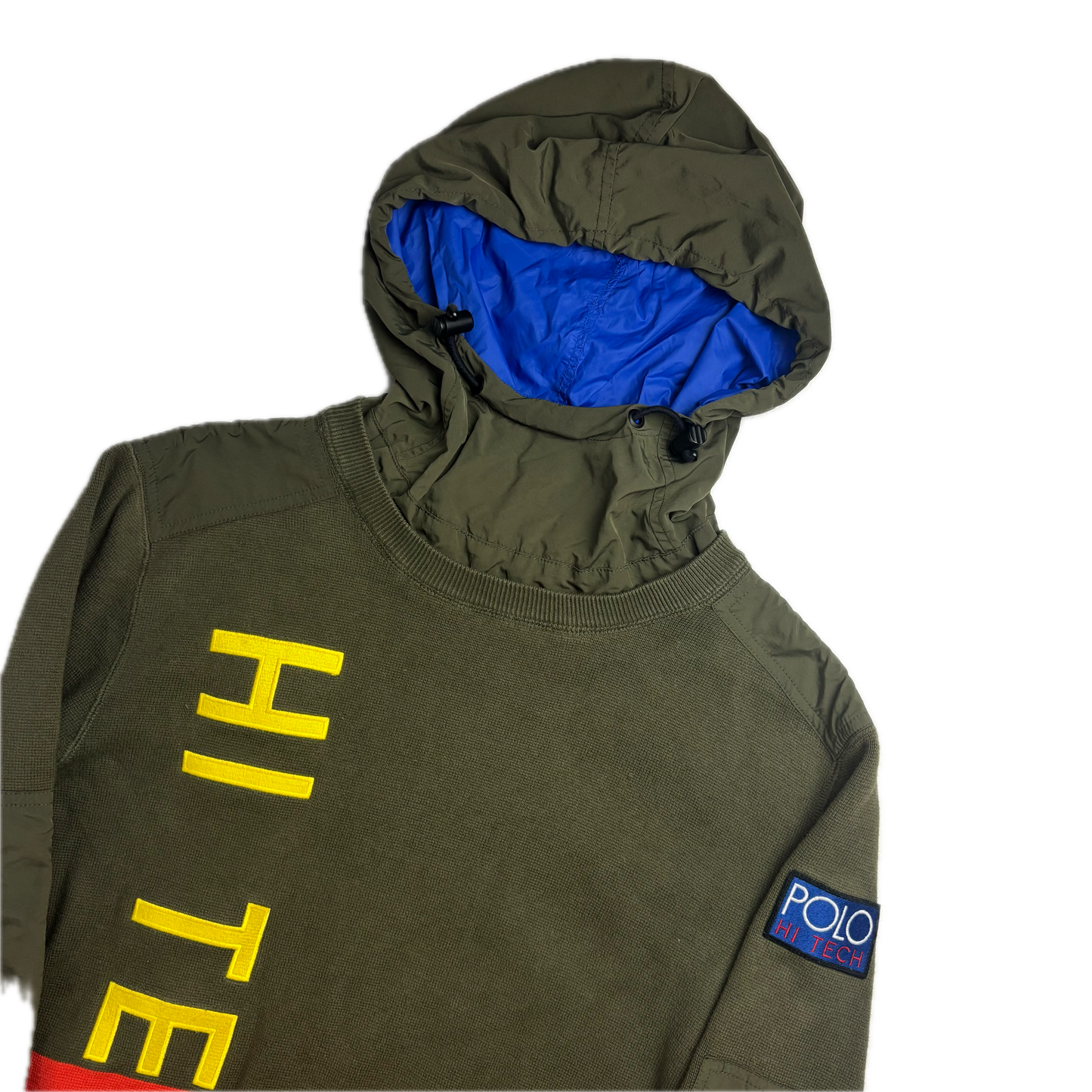 Ralph Lauren Polo Hi-Tech Hybrid Olive Green Orange Hoodie - S