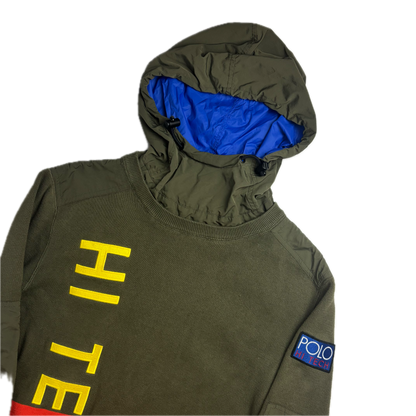 Ralph Lauren Polo Hi-Tech Hybrid Olive Green Orange Hoodie - S