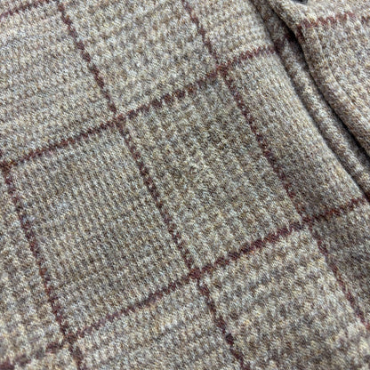 Polo Ralph Lauren Glen Plaid Tweed Brown Shawl Collar Half Norfolk Cardigan (Wool) - M (S)