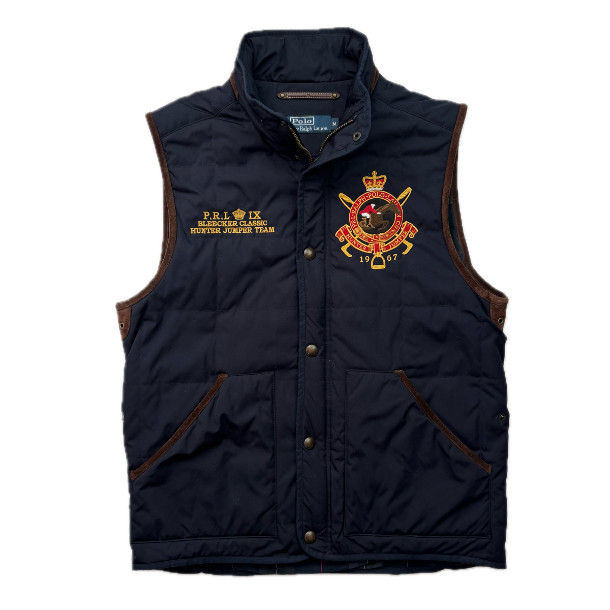 Polo Ralph Lauren Navy Equestrian Gilet Bleecker Jumper Vest - M