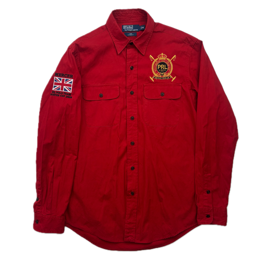 Polo Ralph Lauren Red Mercer RL Polo Winter Cup 2008 Equestrian Lang Shirt - M