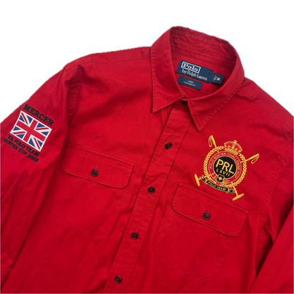 Polo Ralph Lauren Red Mercer RL Polo Winter Cup 2008 Equestrian Lang Shirt - M