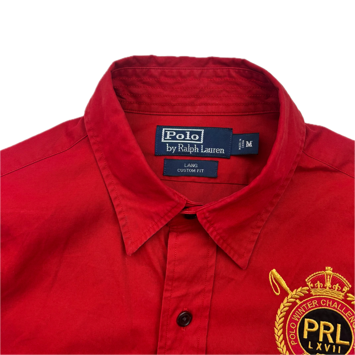 Polo Ralph Lauren Red Mercer RL Polo Winter Cup 2008 Equestrian Lang Shirt - M