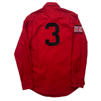 Polo Ralph Lauren Red Mercer RL Polo Winter Cup 2008 Equestrian Lang Shirt - M