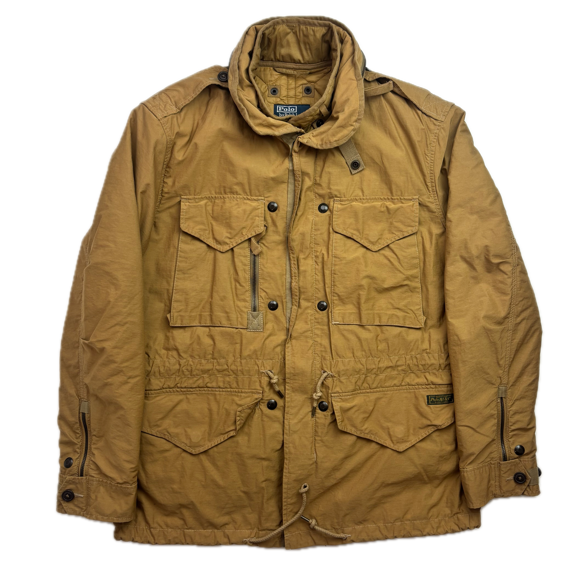 Polo Ralph Lauren 2 in 1 Tan Utility Jacket with Quilted Liner - L