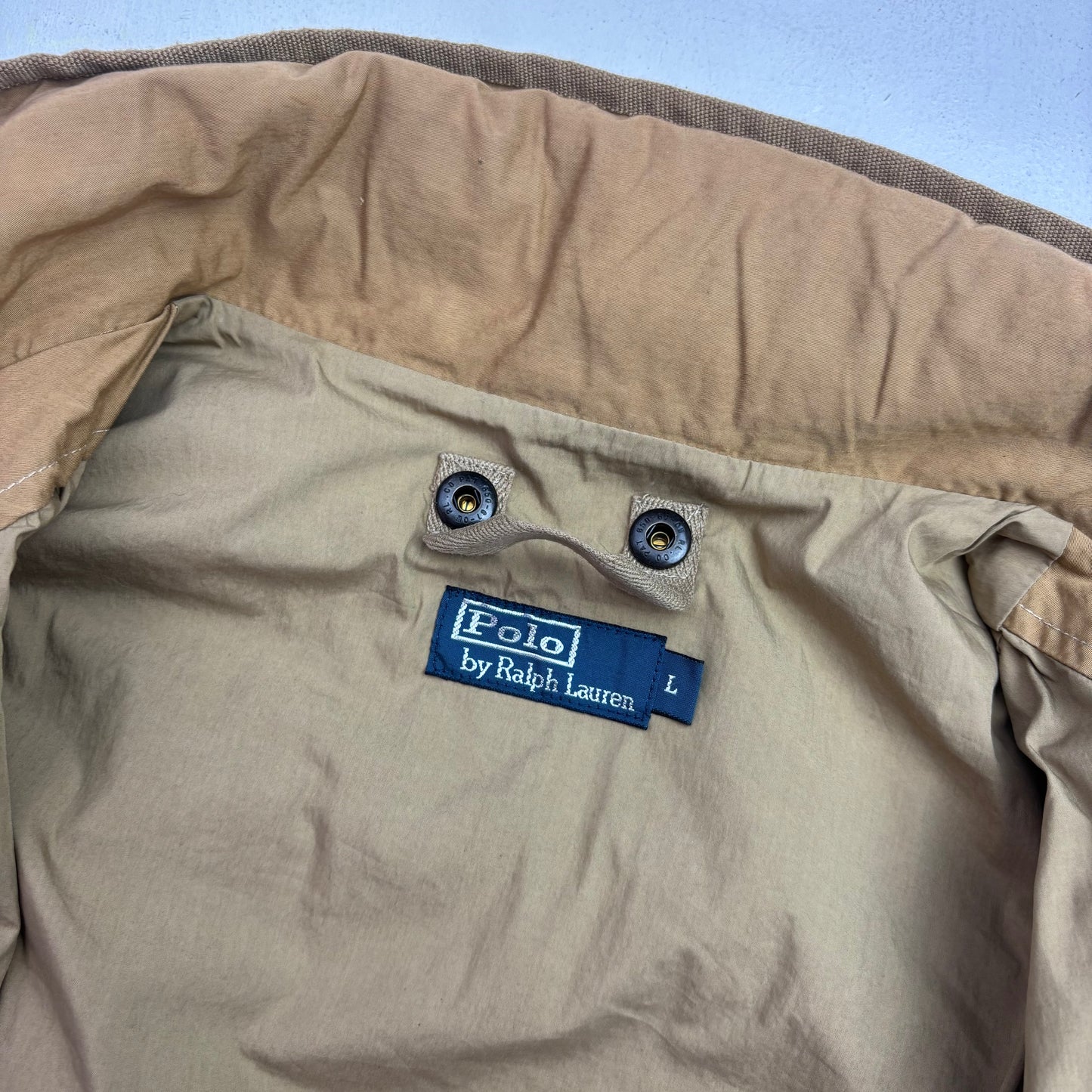Polo Ralph Lauren 2 in 1 Tan Utility Jacket with Quilted Liner - L