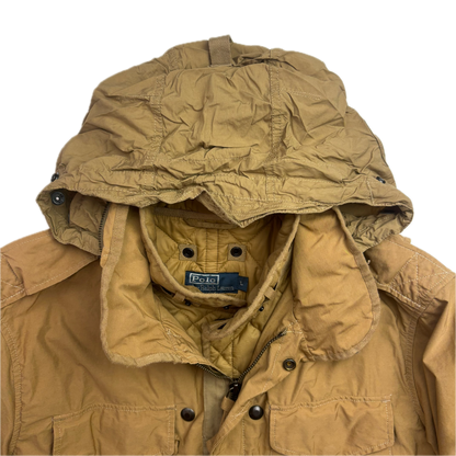 Polo Ralph Lauren 2 in 1 Tan Utility Jacket with Quilted Liner - L