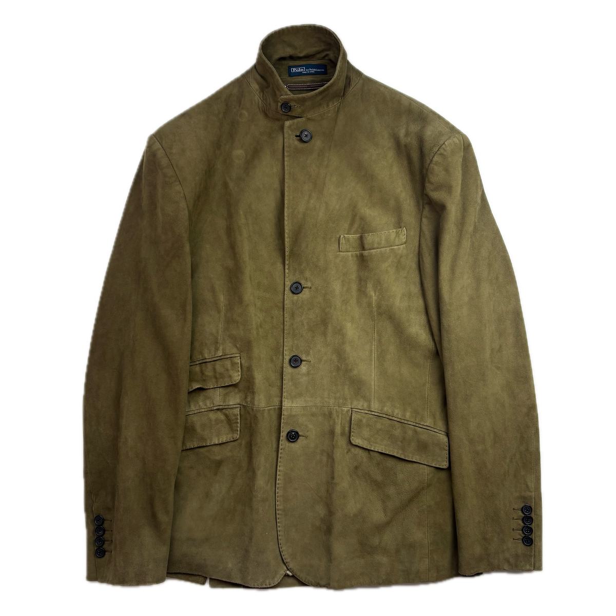 Polo Ralph Lauren Dark Green Suede Blazer Latch Collar Sports Coat - M