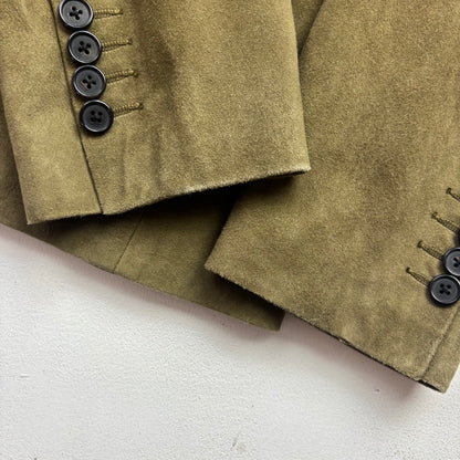 Polo Ralph Lauren Dark Green Suede Blazer Latch Collar Sports Coat - M