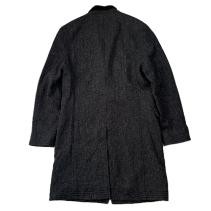 Rugby Ralph Lauren Dark Grey Herringbone Paddock Coat Overcoat (Wool) - L