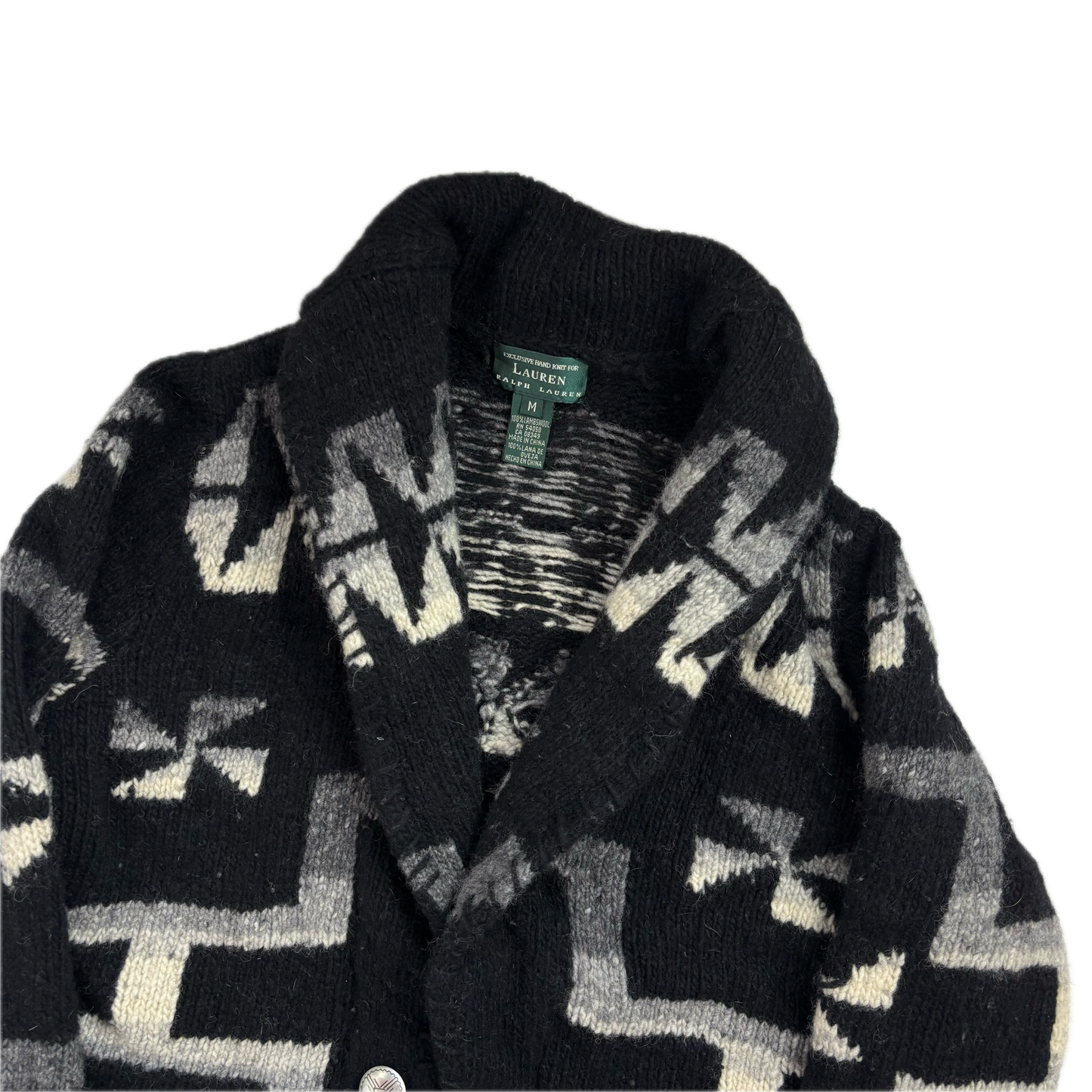 Lauren Aztec Hand Knit Cardigan (Wool) - M