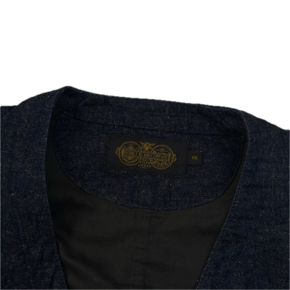RRL Ralph Lauren Navy Blue Chambray Waistcoat - XXL