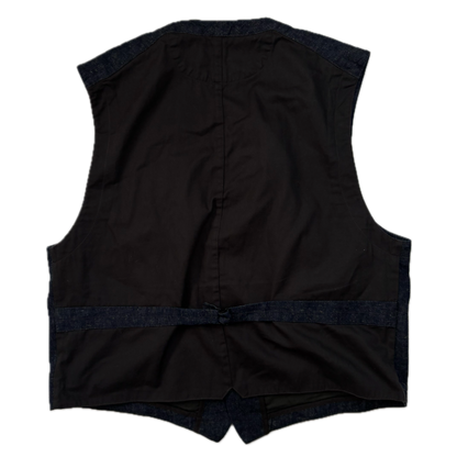 RRL Ralph Lauren Navy Blue Chambray Waistcoat - XXL