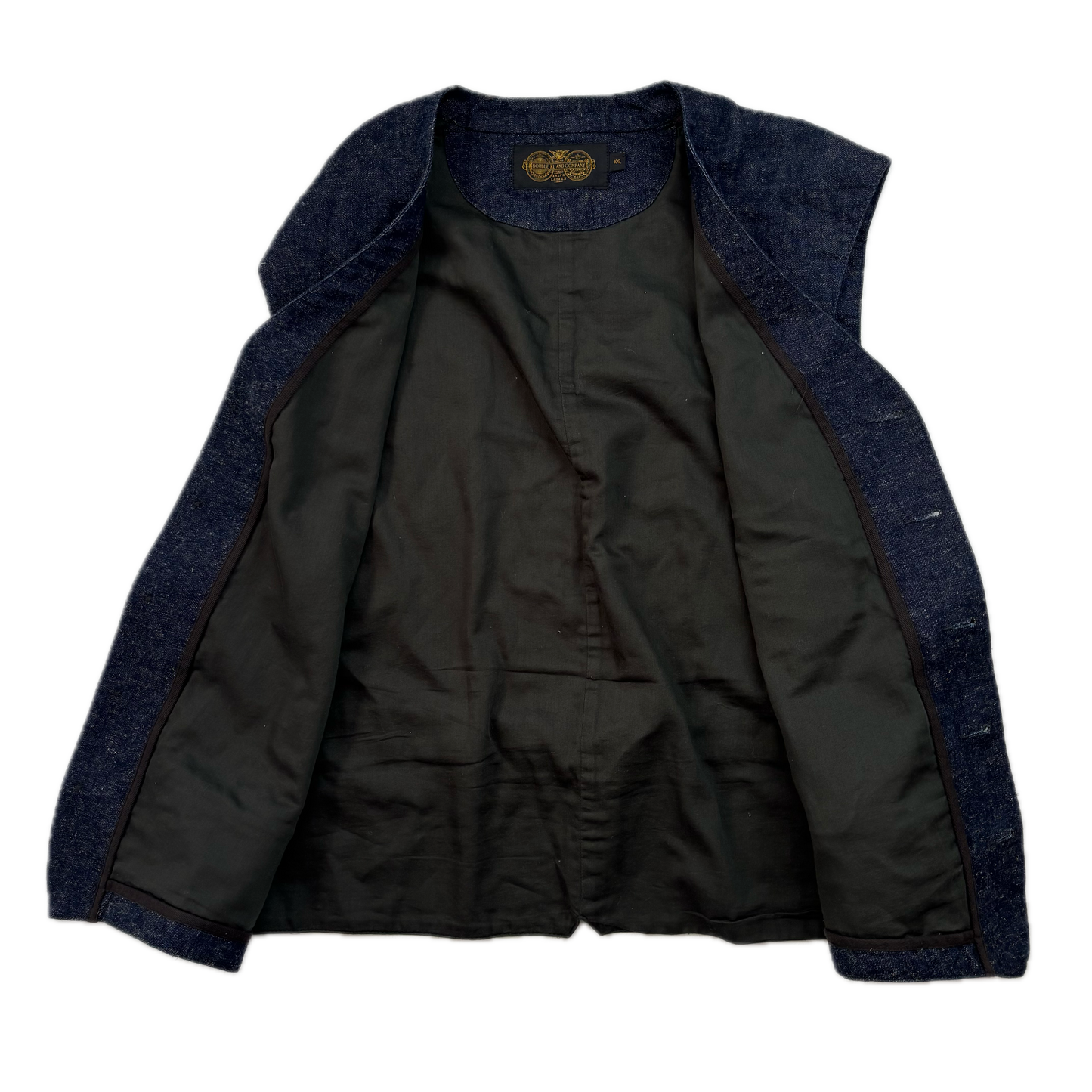 RRL Ralph Lauren Navy Blue Chambray Waistcoat - XXL