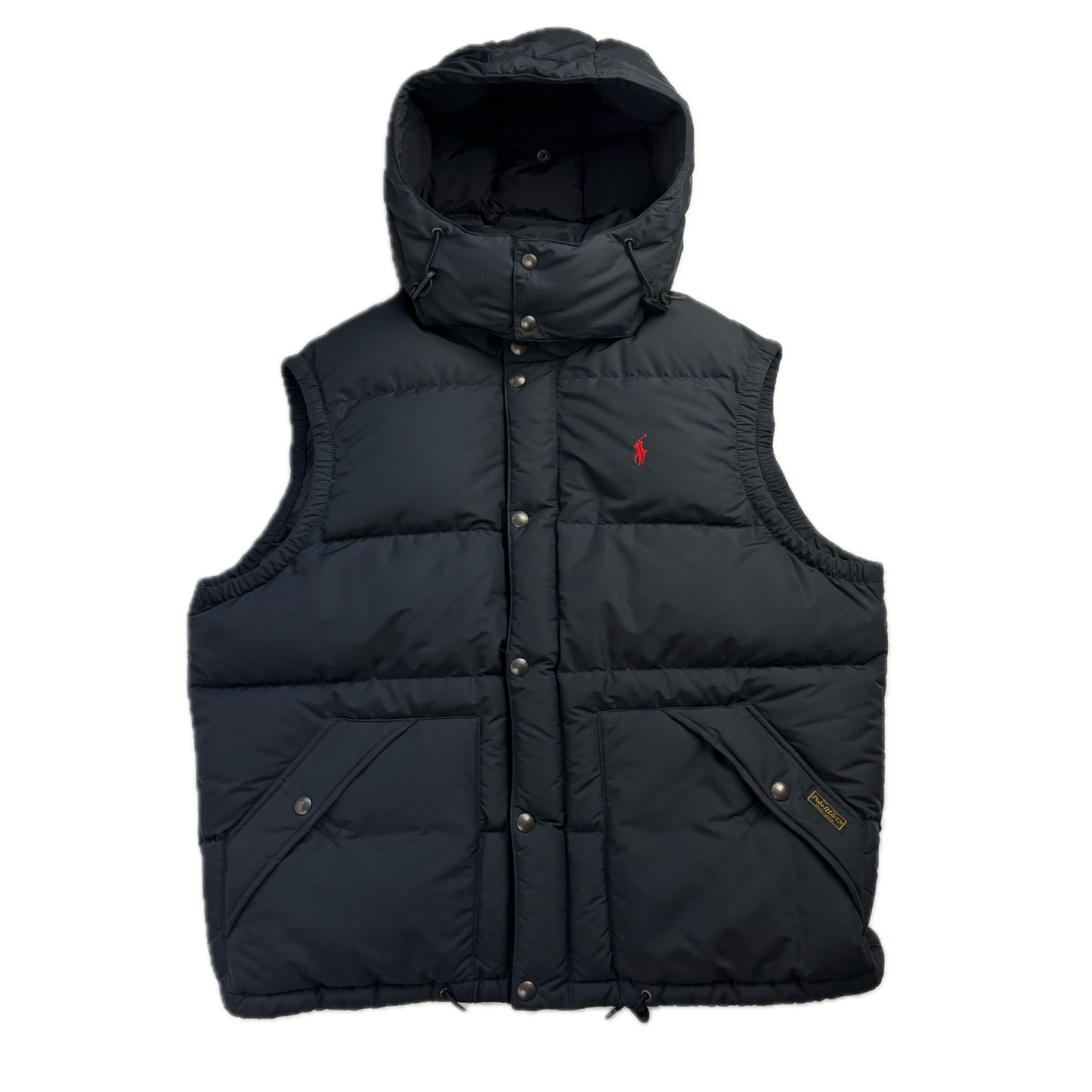 Polo Ralph Lauren Black Hooded Body Warmer Gilet Down Vest - XXL