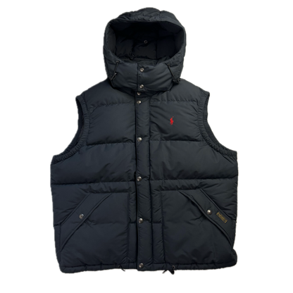 Polo Ralph Lauren Black Hooded Body Warmer Gilet Down Vest - XXL