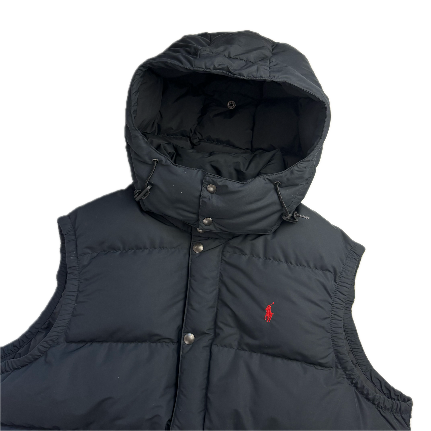 Polo Ralph Lauren Black Hooded Body Warmer Gilet Down Vest - XXL
