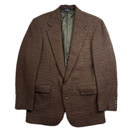 Polo Ralph Lauren 80s Houndstooth Tweed Blazer Sports Coat (Wool) - 39R