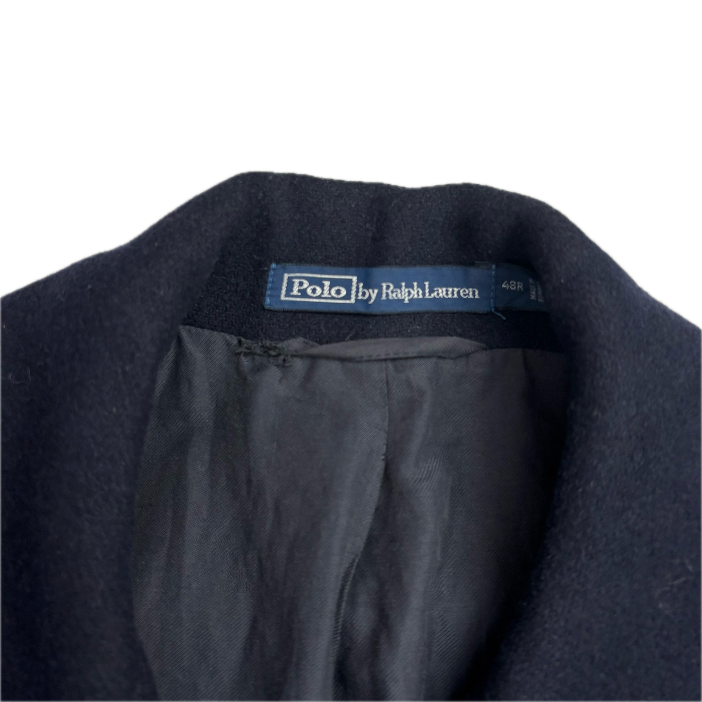 Polo Ralph Lauren Navy Melton Double Breasted Pea Coat (Wool Blend) - 48R