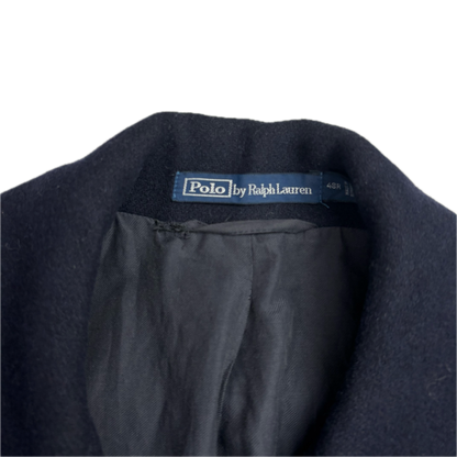 Polo Ralph Lauren Navy Melton Double Breasted Pea Coat (Wool Blend) - 48R
