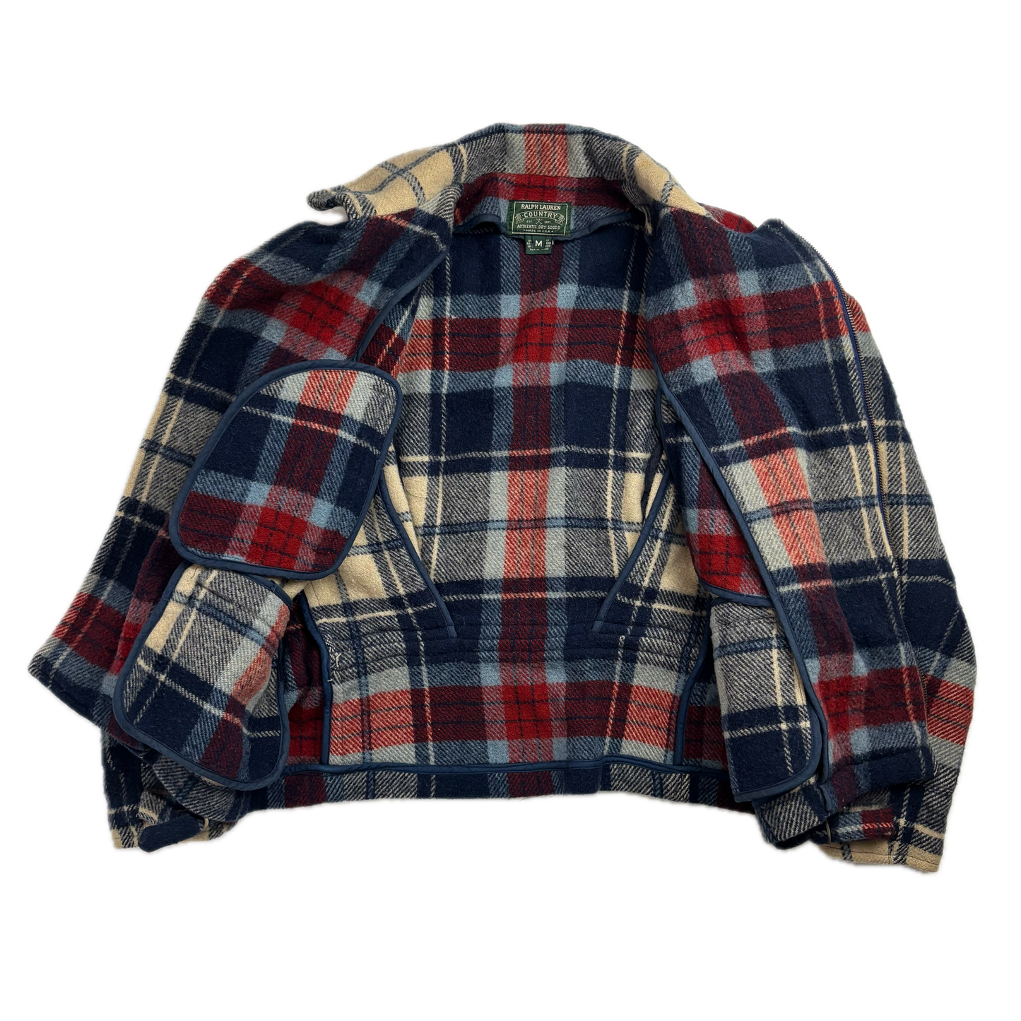 Polo Country Plaid Wool Moto Jacket - M