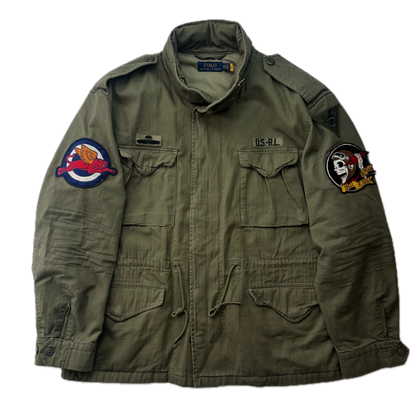 Polo Ralph Lauren Green Military Army Patches Field Parka Jacket  - XXL