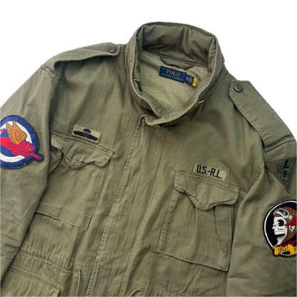 Polo Ralph Lauren Green Military Army Patches Field Parka Jacket  - XXL