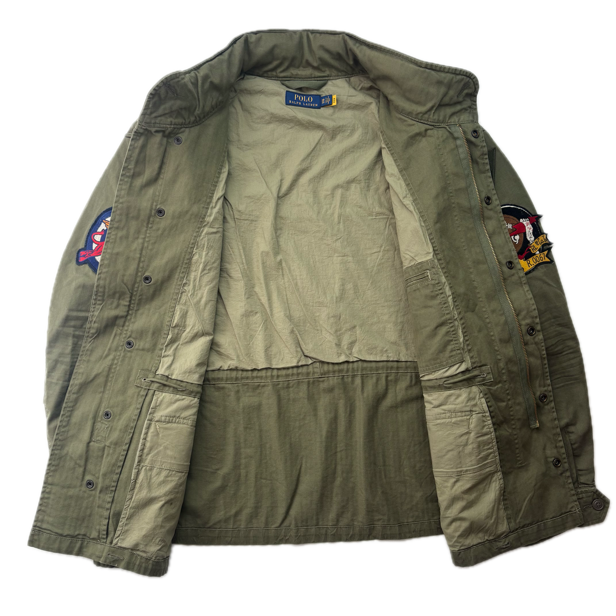 Polo Ralph Lauren Green Military Army Patches Field Parka Jacket  - XXL