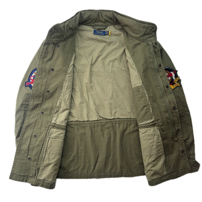 Polo Ralph Lauren Green Military Army Patches Field Parka Jacket  - XXL