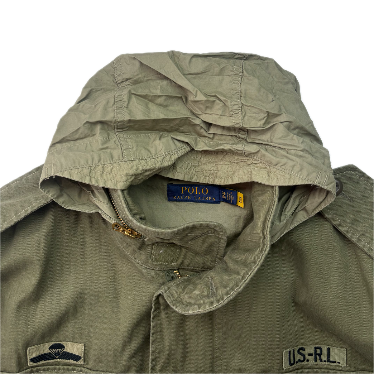Polo Ralph Lauren Green Military Army Patches Field Parka Jacket  - XXL