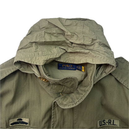 Polo Ralph Lauren Green Military Army Patches Field Parka Jacket  - XXL