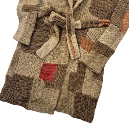 Ralph Lauren Patchwork Cardigan Belted Long Robe - M