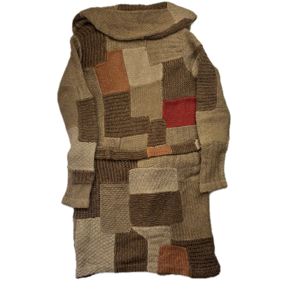 Ralph Lauren Patchwork Cardigan Belted Long Robe - M