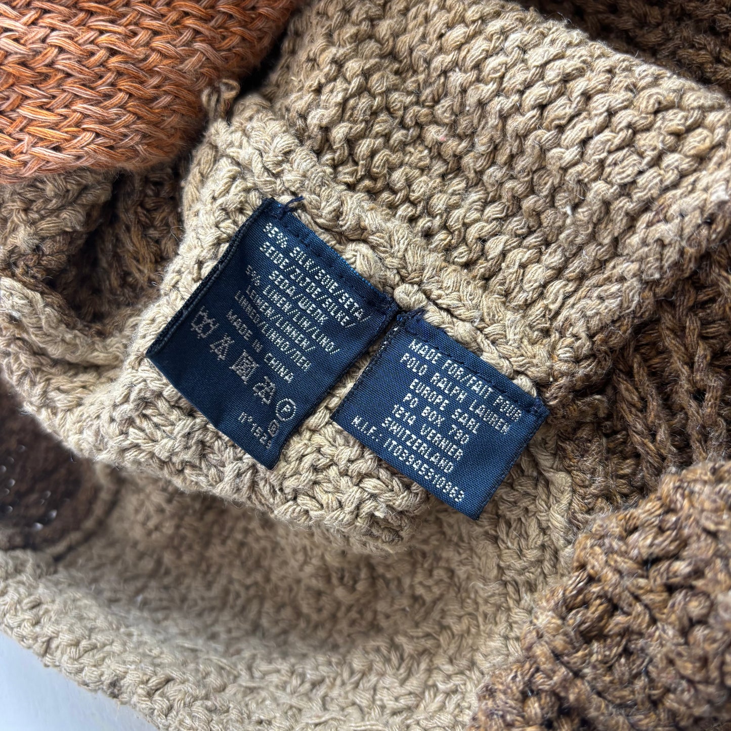 Ralph Lauren Patchwork Cardigan Belted Long Robe - M