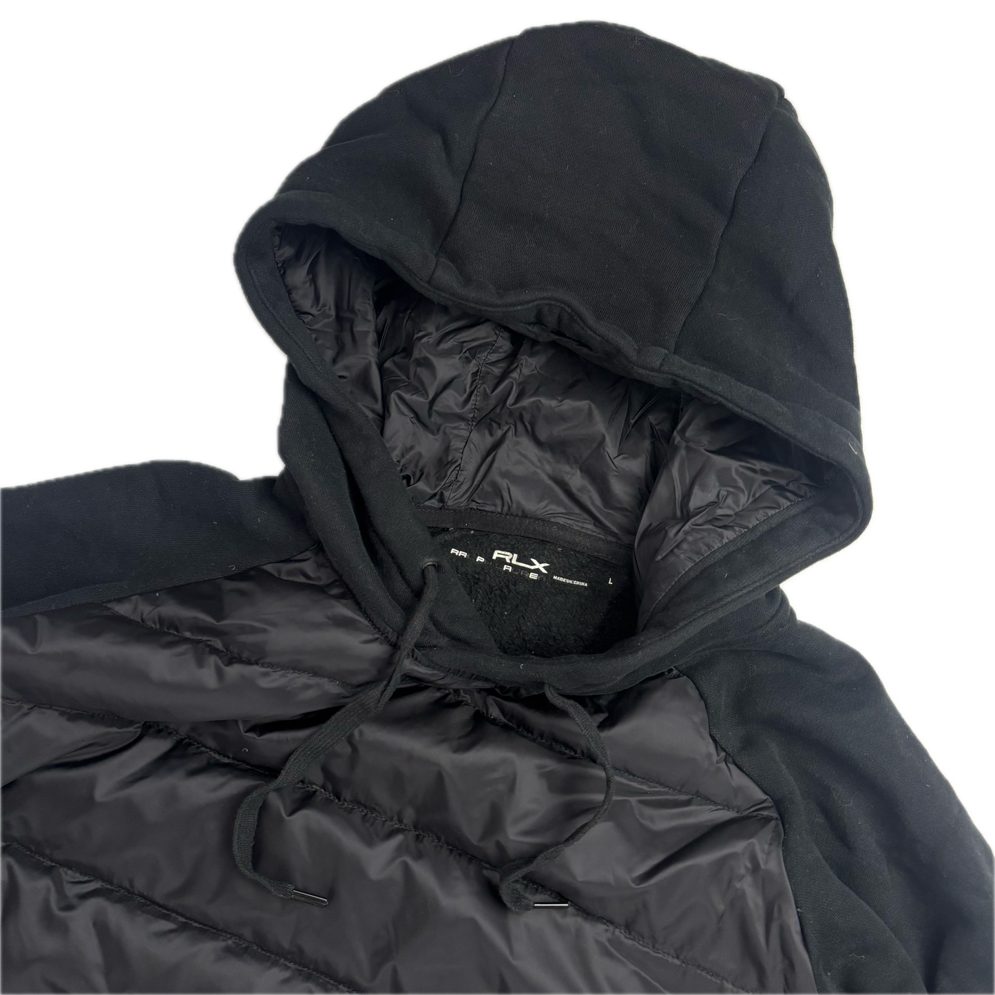 RLX Black Puffer Hoodie Hybrid - L