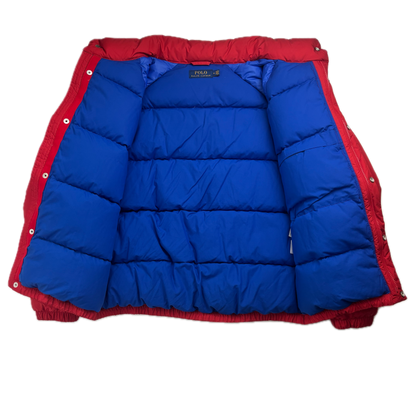 Polo Ralph Lauren Retro Red Cookie Patch Puffer Jacket Down Coat - M