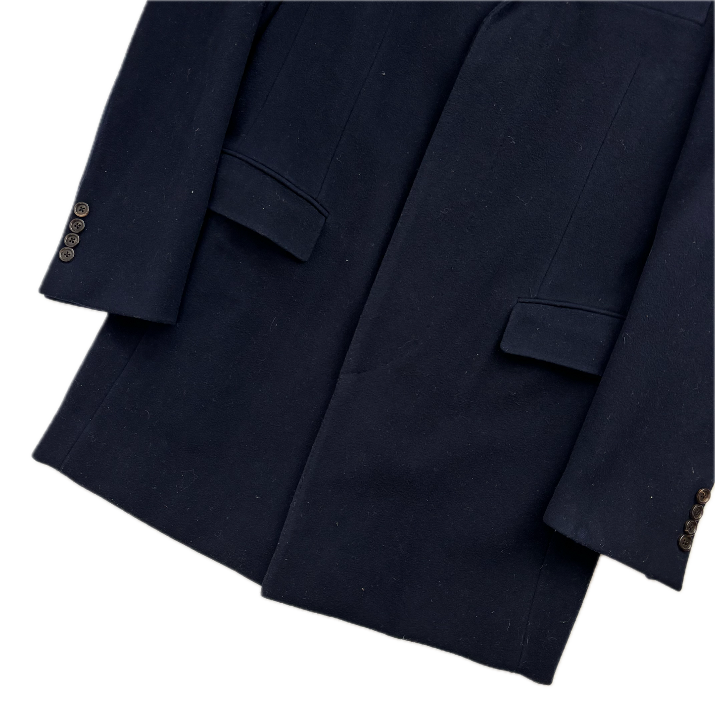 Ralph Lauren Black Label Navy Chesterfield Paddock Coat Overcoat (Cashmere) - 40R