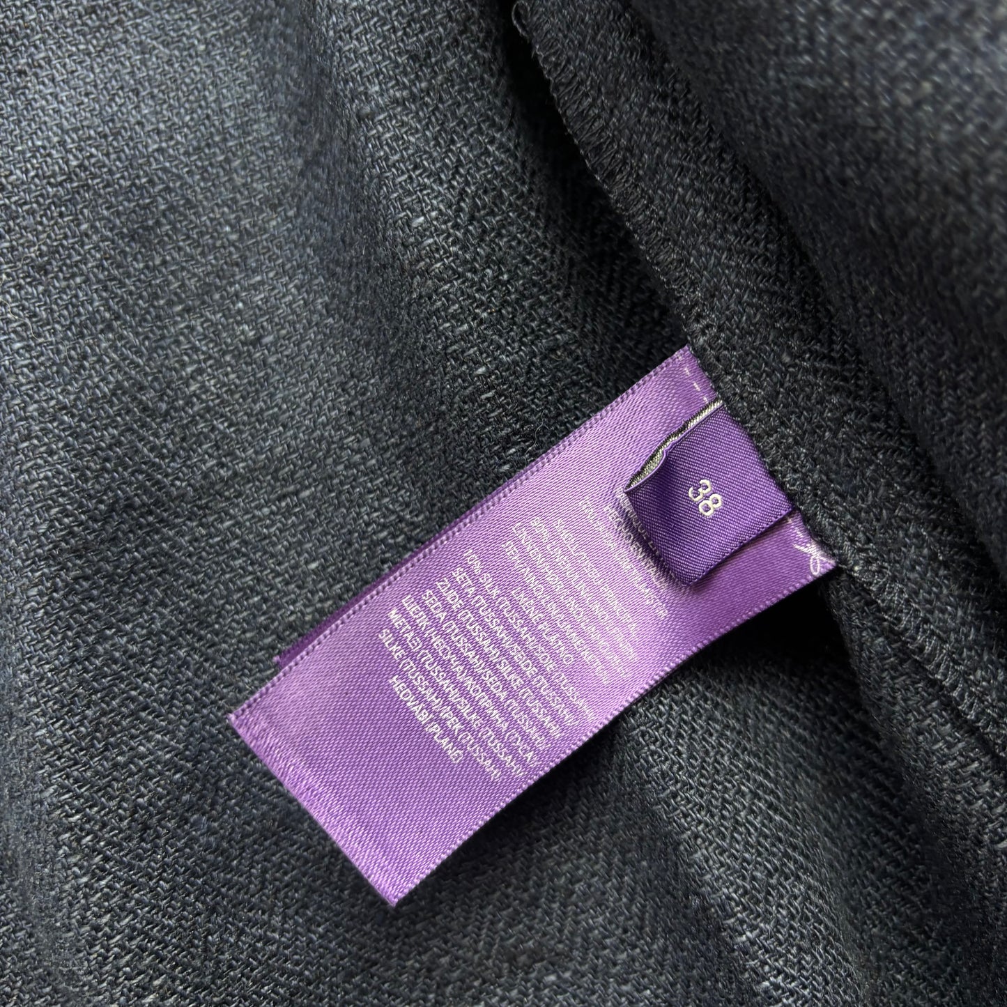 Ralph Lauren Purple Label Navy Safari Utility Jacket (Linen Silk) - 38