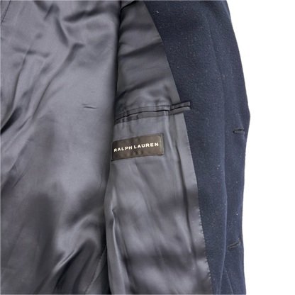Ralph Lauren Black Label Navy Chesterfield Paddock Coat Overcoat (Cashmere) - 40R