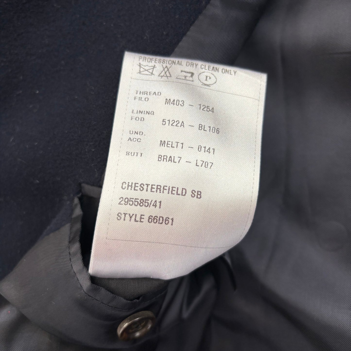 Ralph Lauren Black Label Navy Chesterfield Paddock Coat Overcoat (Cashmere) - 40R
