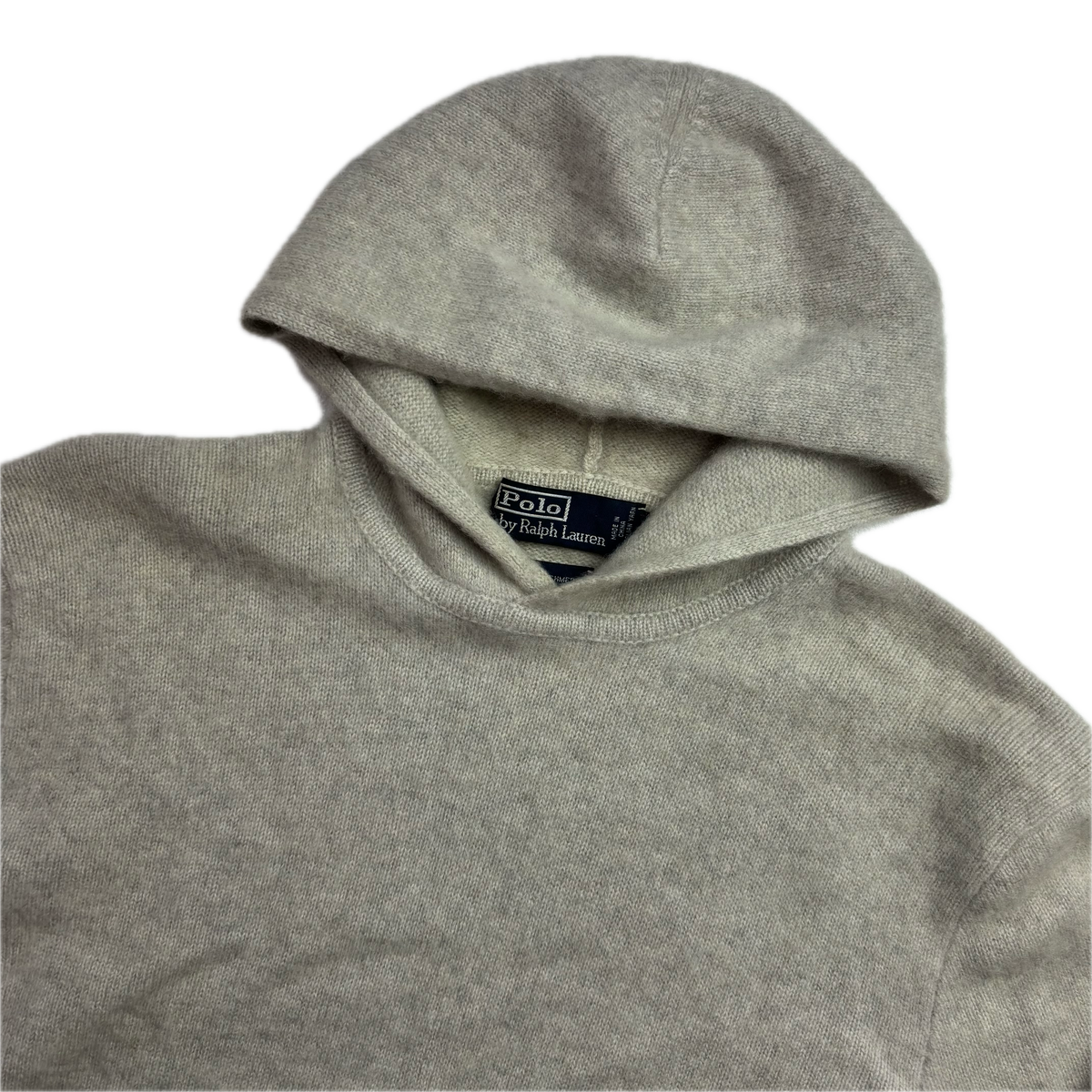 Polo Ralph Lauren Grey Cashmere Pullover Hoodie - L (M)