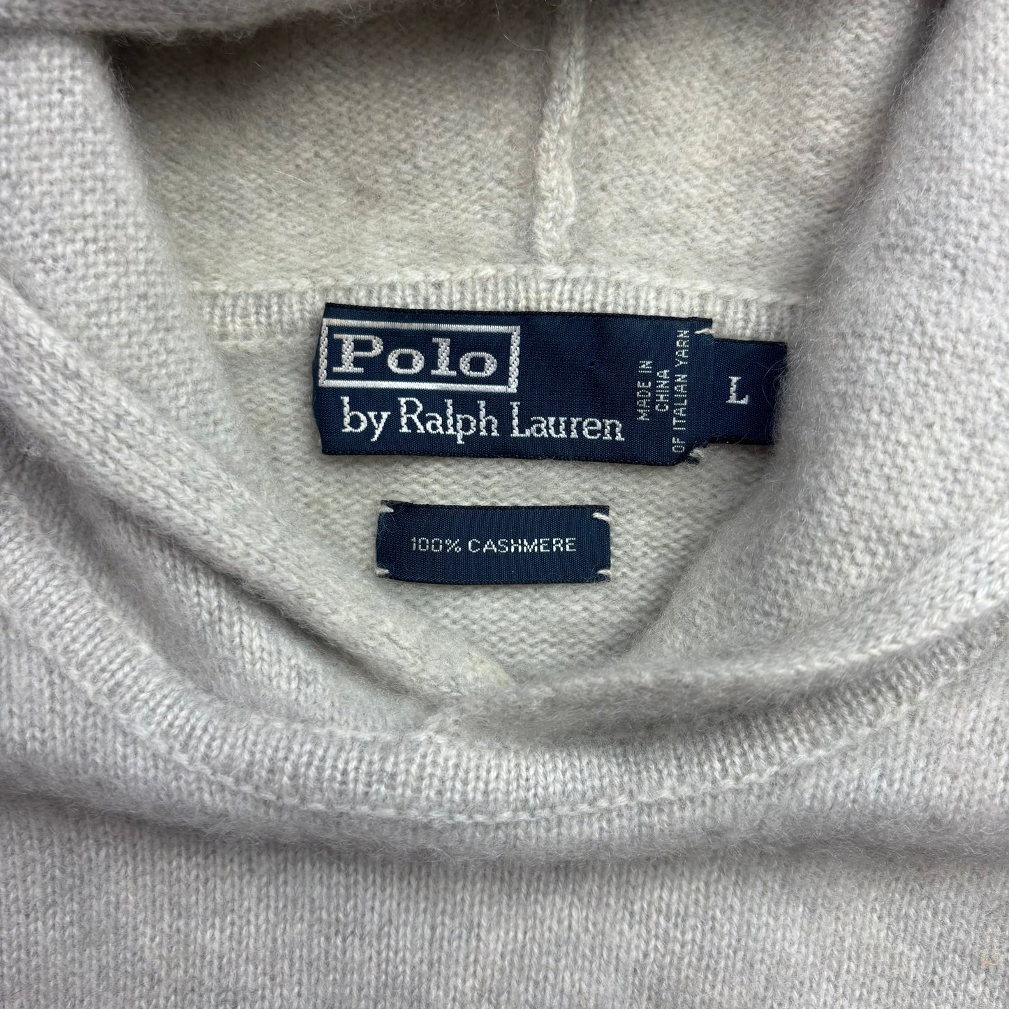 Polo Ralph Lauren Grey Cashmere Pullover Hoodie - L (M)