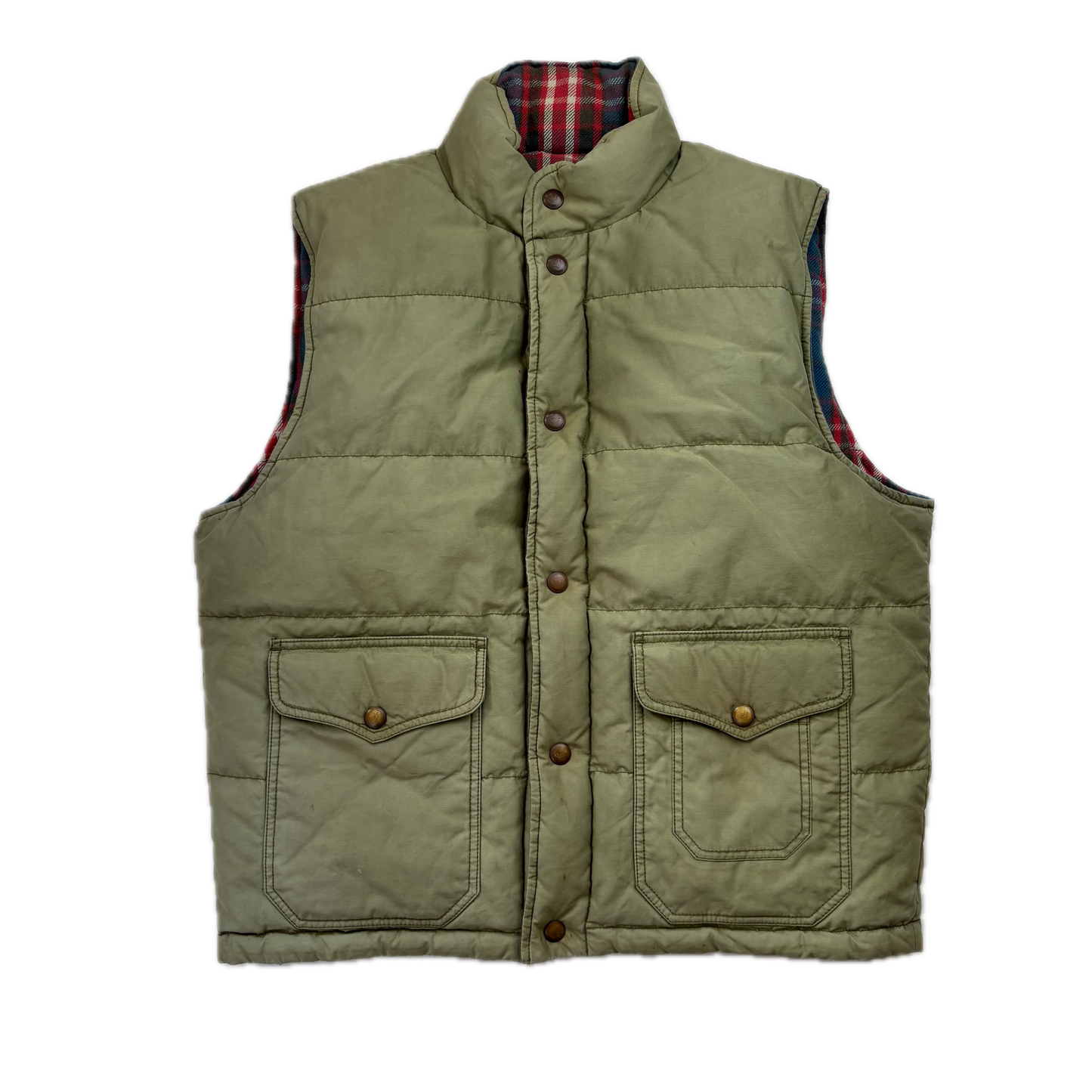 Rugby Reversible Plaid Brushed Cotton Hunting Gilet - L