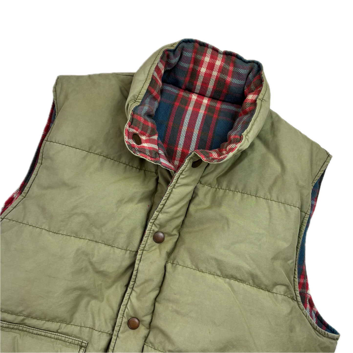 Rugby Reversible Plaid Brushed Cotton Hunting Gilet - L