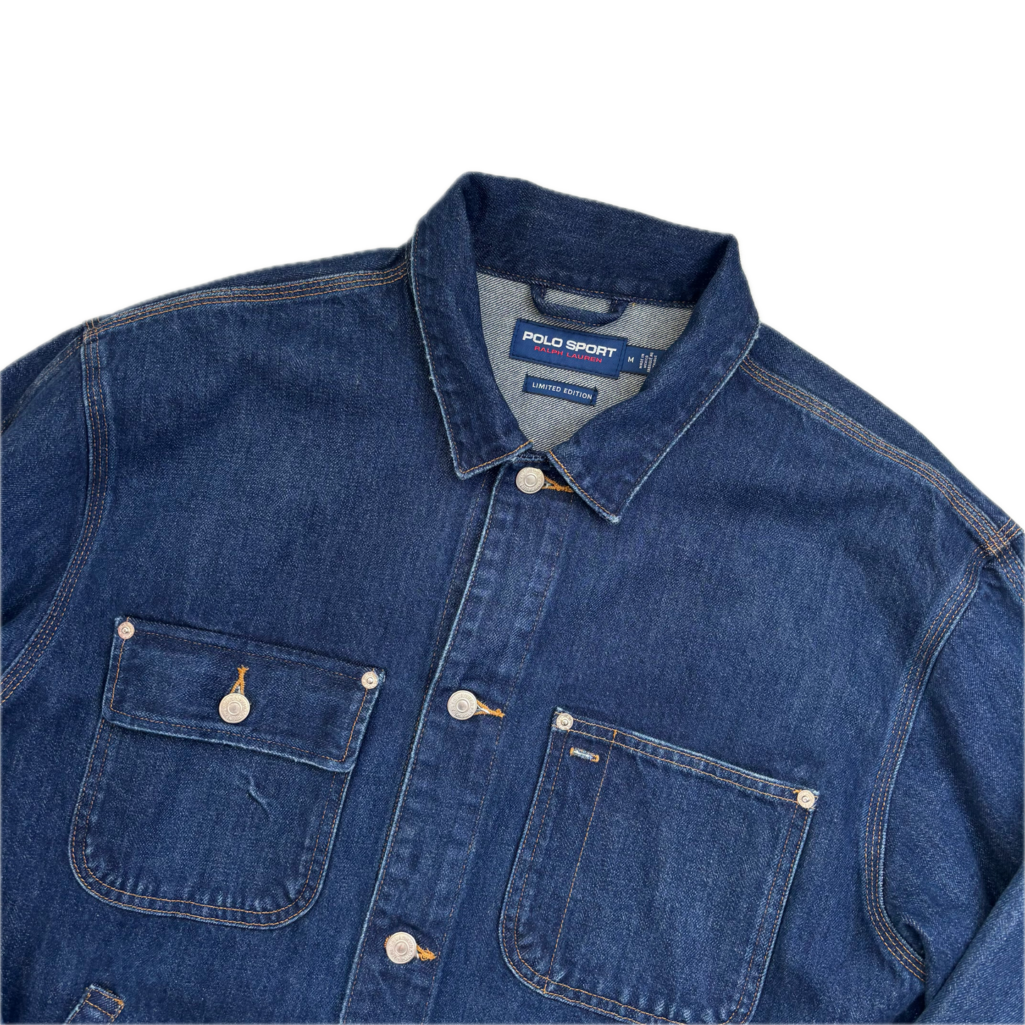 Polo Sport Ralph Lauren Denim USA Flag Trucker Jacket - M