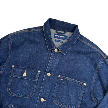 Polo Sport Ralph Lauren Denim USA Flag Trucker Jacket - M