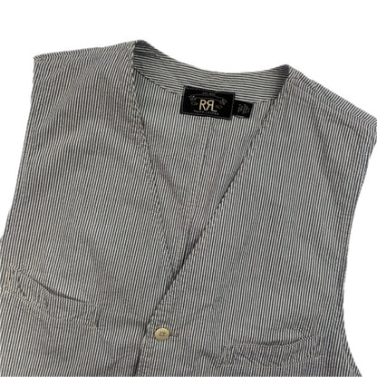 RRL Ralph Lauren Blue Seersucker Waistcoat (Cotton) - L