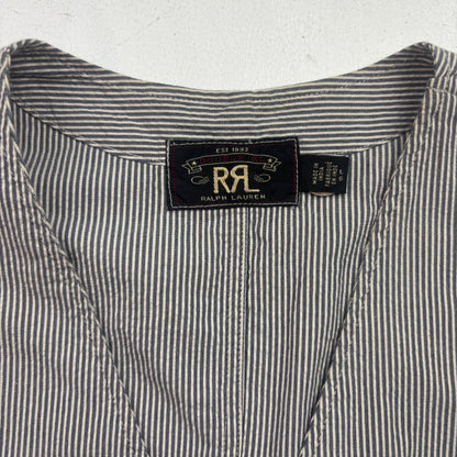 RRL Ralph Lauren Blue Seersucker Waistcoat (Cotton) - L